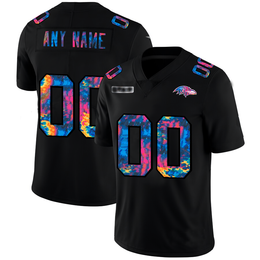 Custom1 Baltimore Ravens Multi-Color Black 2020 Crucial Catch Vapor Untouchable Limited Jersey1 Stitched American Football Jerseys