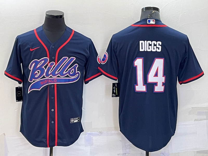 Men's Buffalo Bills Stefon Diggs Navy Game Jersey Joint Edition
