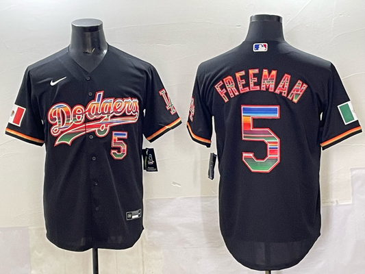 Men's Los Angeles Dodgers Freddie Freeman Black Team Game Jersey