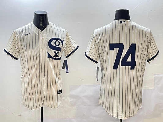 Men's Chicago White Sox Eloy Jimenez #74 Cream Replica Player Jersey
