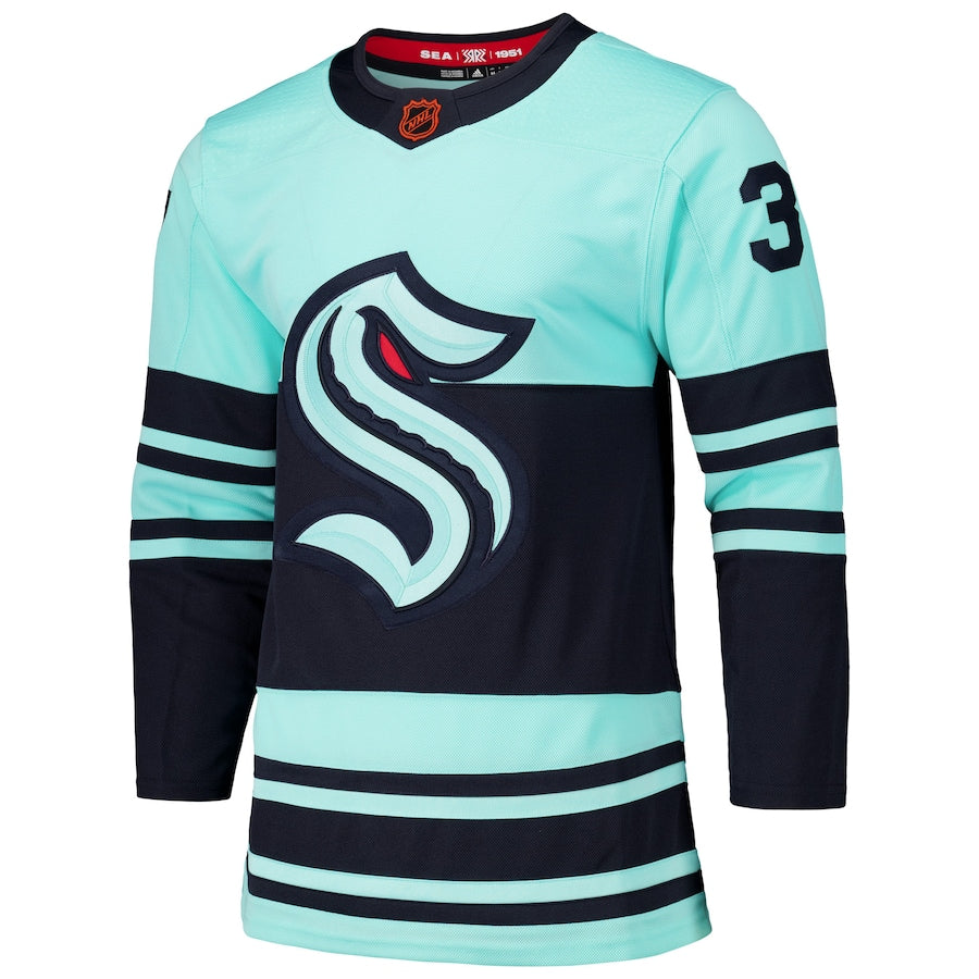 Men's Seattle Kraken Yanni Gourde  Light Blue Reverse Retro 2.0 Authentic Player Jersey