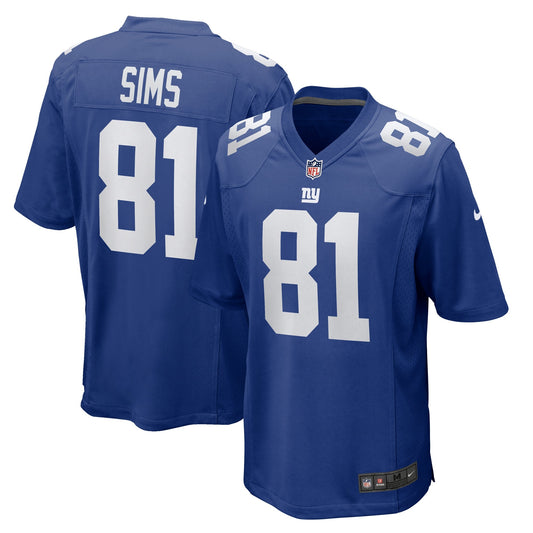 Cam Sims New York Giants  Team Game Jersey -  Royal