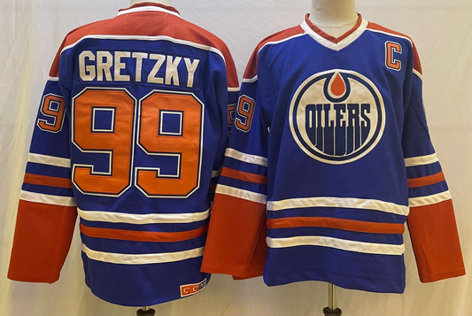 Men's Edmonton Oilers Wayne Gretzky #99 Navy Breakaway Player Jersey1