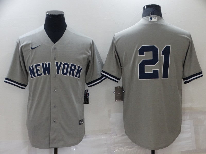 Men's New York Yankees Paul ONeill #21 Gray Replica Player Name Jersey1