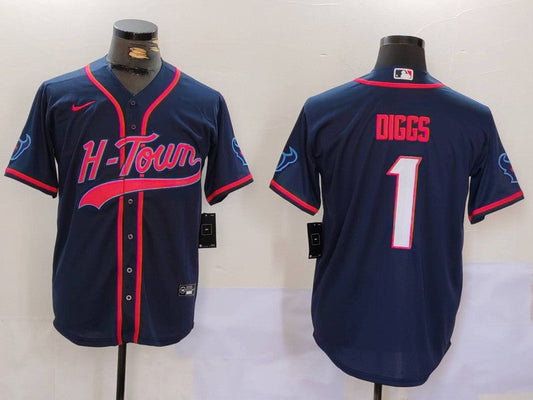 Men's Houston Texans Stefon Diggs Navy Game Player Jersey