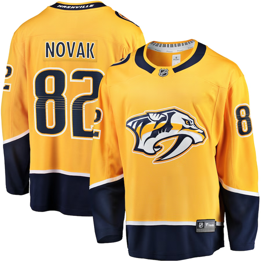 Men's Nashville Predators Tommy Novak Gold Home Breakaway Jersey
