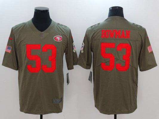 Men's San Francisco 49ers Navoro Bowman #53 Brown Game Jersey1