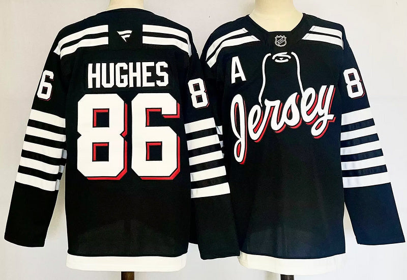 Men's New Jersey Devils Jack Hughes Fanatics Black Player Jersey