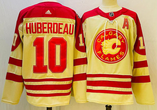Men's Calgary Flames Jonathan Huberdeau #10 Yellow Player Game Jersey1