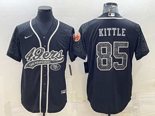 Men's San Francisco 49ers George Kittle #85 Black Retired Player RFLCTV Limited Jersey1 Joint Edition