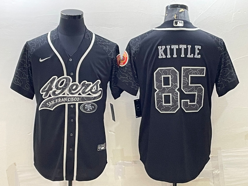 Men's San Francisco 49ers George Kittle Black Retired Player RFLCTV Limited Jersey Joint Edition