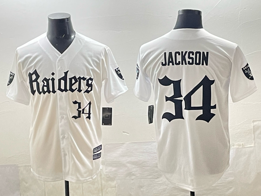 Men's Las Vegas Raiders Bo Jackson White Player Jersey