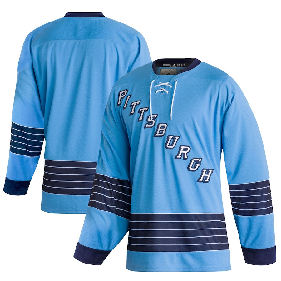 Men's Pittsburgh Penguins  Light Blue Team Classics Authentic Blank Jersey