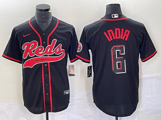 Men's Cincinnati Reds Jonathan India Black Replica Player Jersey Joint Edition