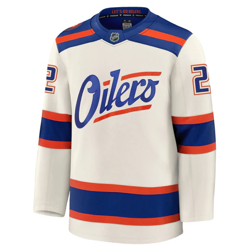 Evan Bouchard Detroit Edmonton Oilers Centennial Fanatics 100th Anniversary Jersey