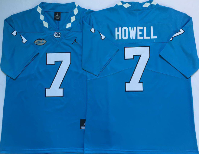 Men's North Carolina Tar Heels Sam Howell Blue Player Game Jersey