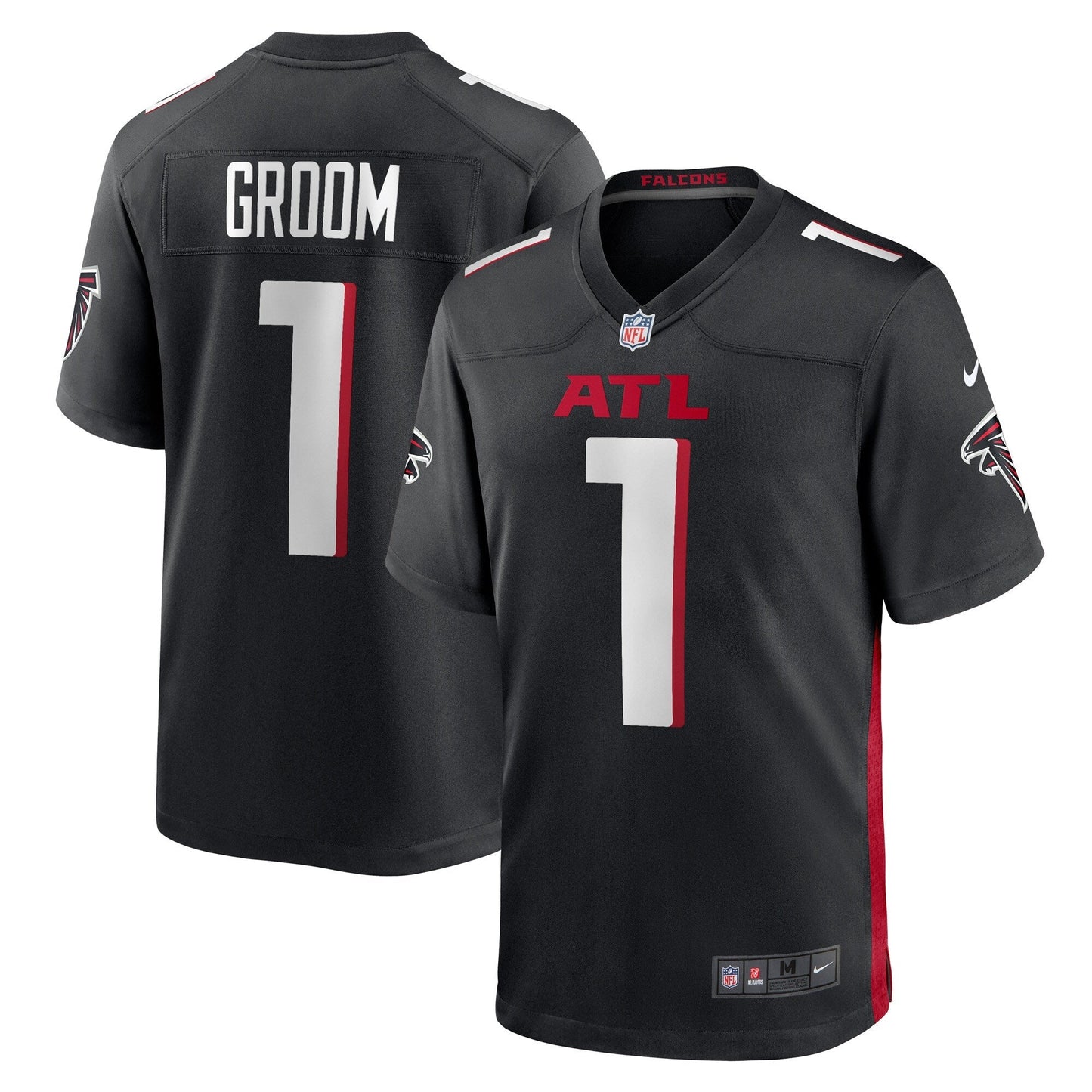 Number 1 Groom Atlanta Falcons  Game Jersey - Black