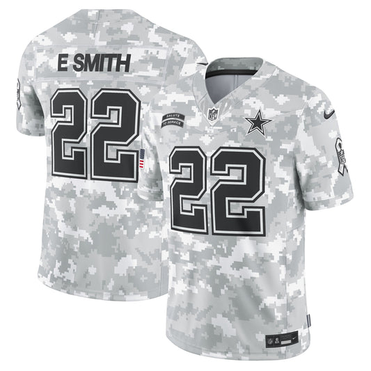 Emmitt Smith Dallas Cowboys  2024 Salute to Service Retired   Limited Jersey - Arctic Camo