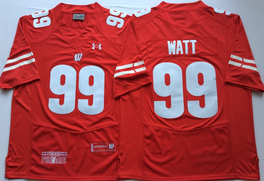 Men's Wisconsin Badgers J.J. Watt Red Player Jersey