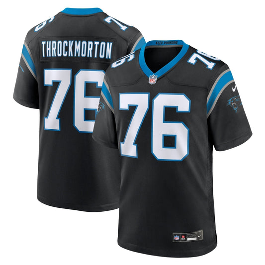 Calvin Throckmorton Carolina Panthers Team Game Jersey -  Black