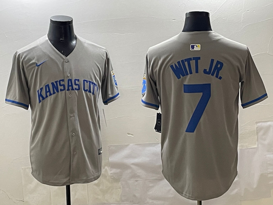 Men's Kansas City Royals Bobby Witt Jr. Gray Limited Player Jersey