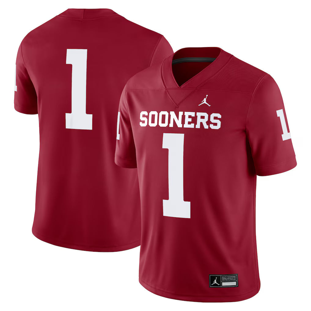Oklahoma #1 Sooners Game Jersey - Crimson